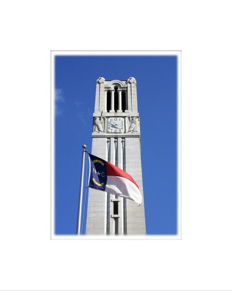 Bell Tower & NC Flag Print
